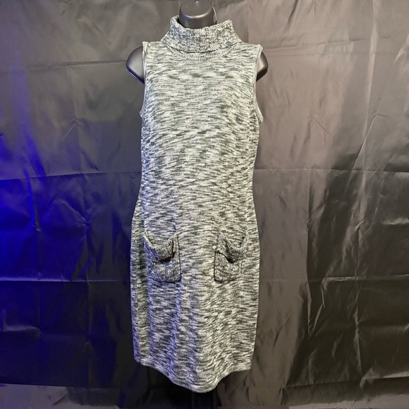 Calvin Klein Charcoal Sleeveless Turtleneck Sweater Dress - Picture 2 of 8